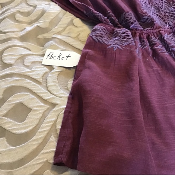 Free People Purple Short Sleeve Tie Front Romper - Picture 9 of 11